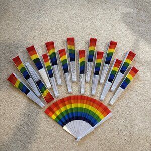 Rainbow Pride Flag Handheld Fans (16 Total)